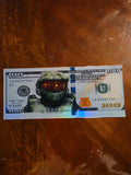 Holographic Halo Inspired 100 dollar bill stickers