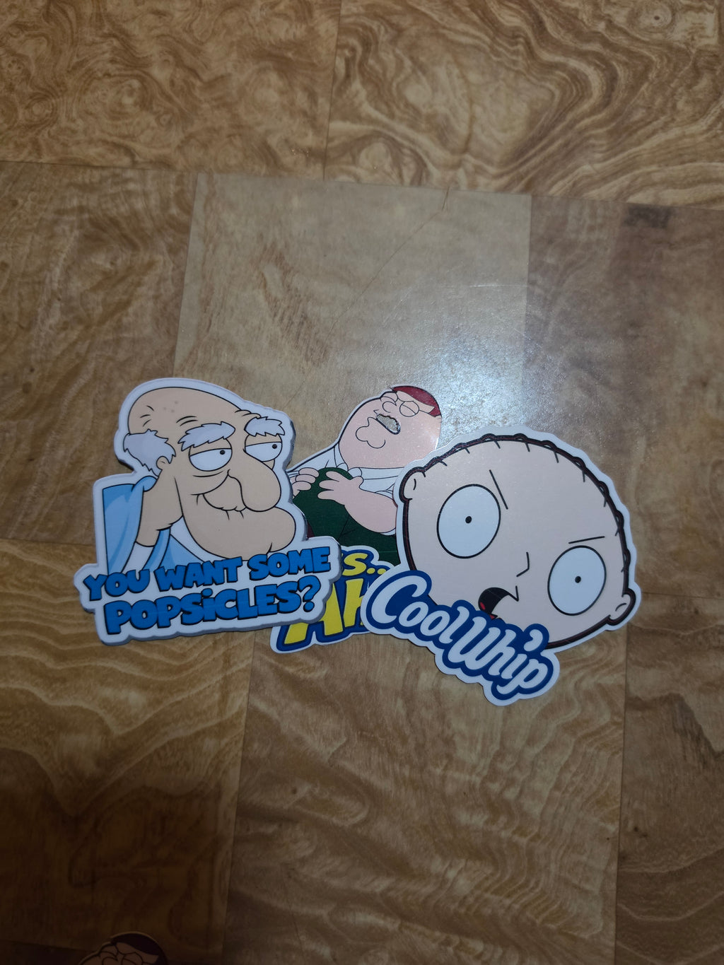 Familyguy inspired stickers pack of 3