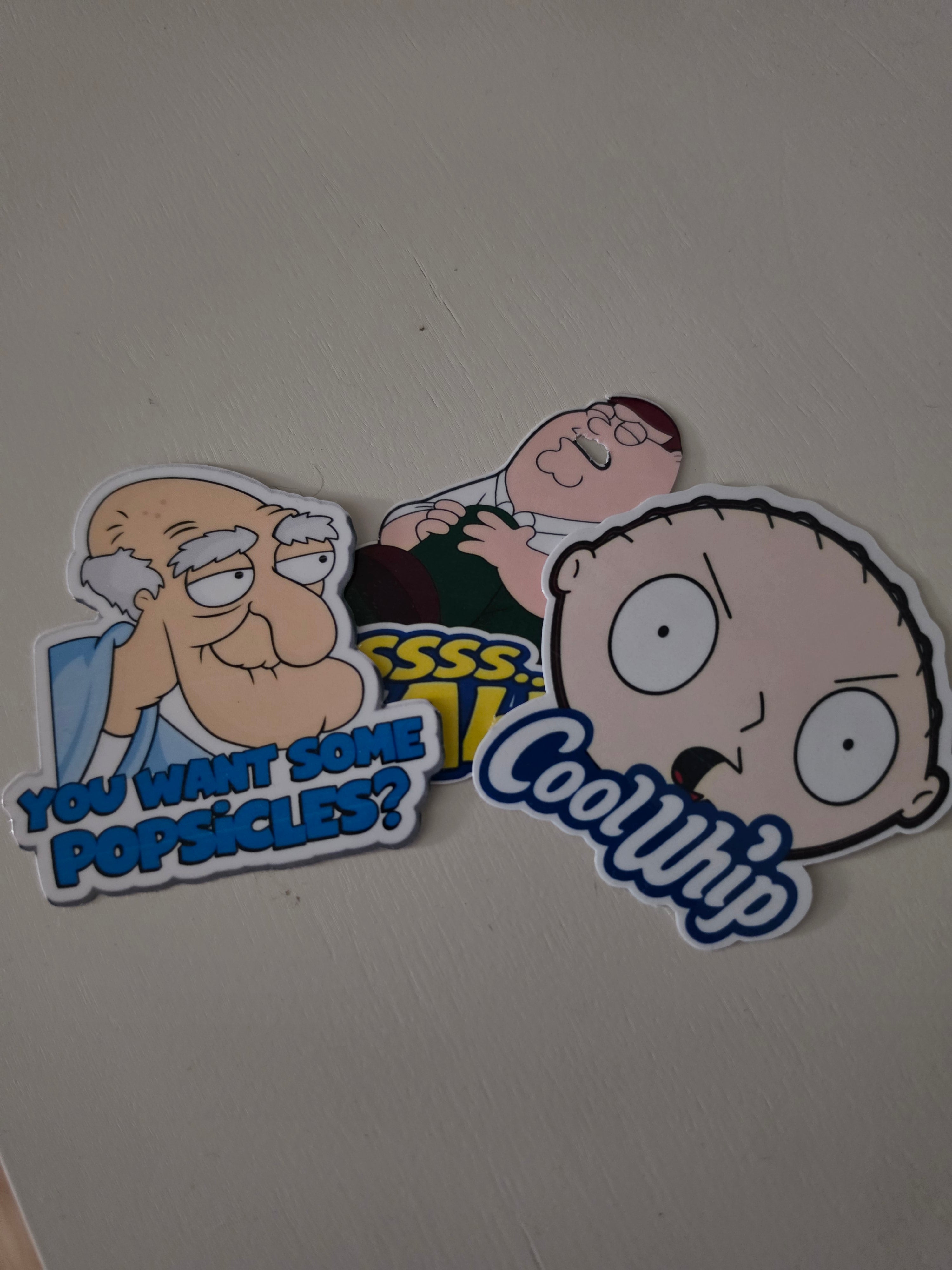 Familyguy inspired stickers pack of 3
