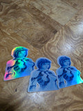 Holographic Halo inspired ai stickers