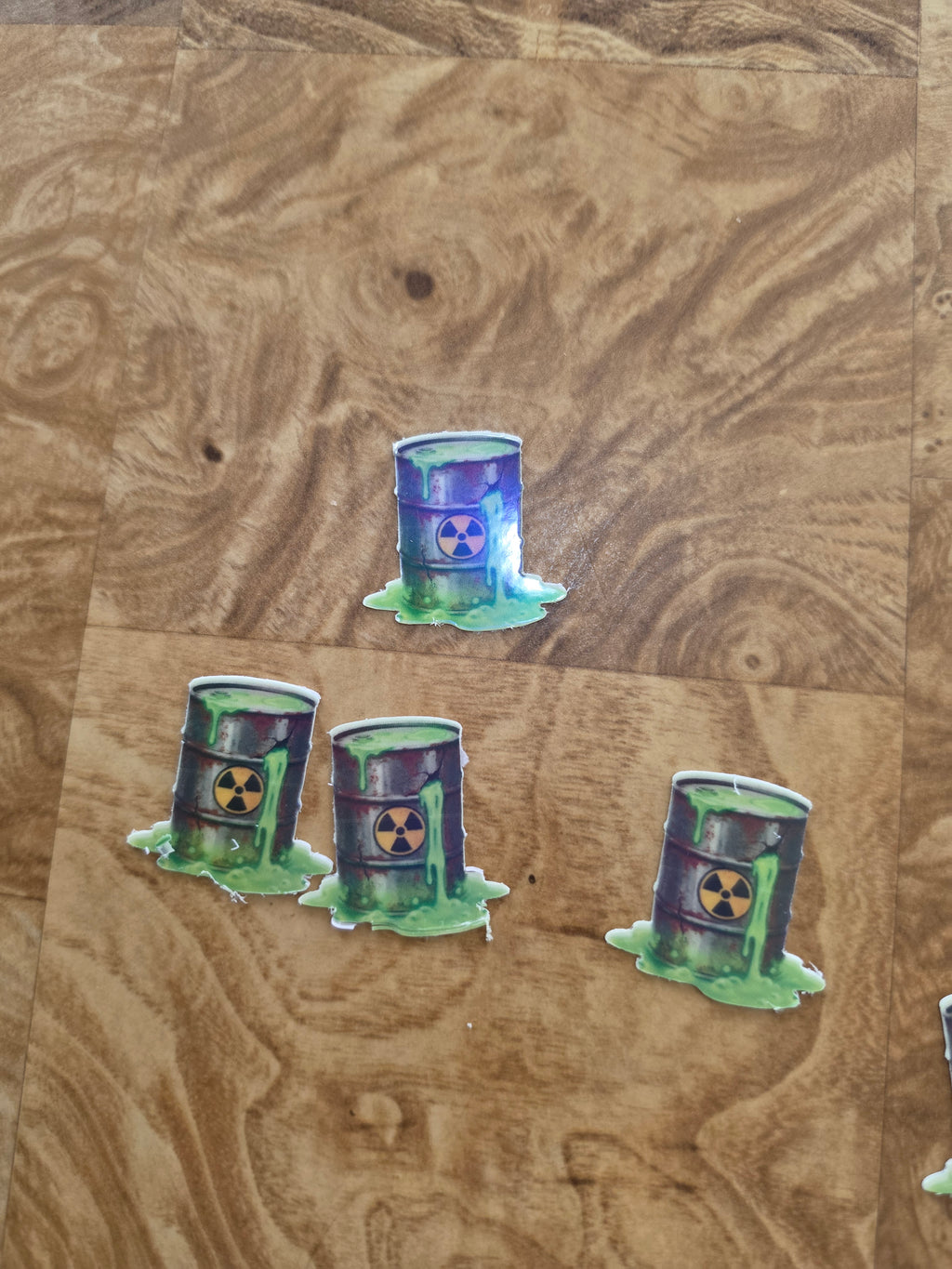 Glow in the Dark Holographic hazardous waste barrel stickers