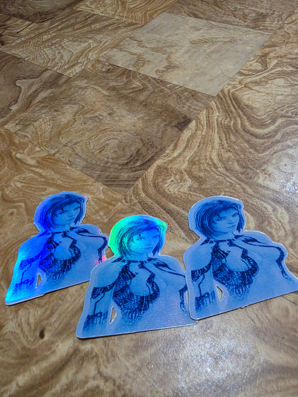 Holographic Halo inspired ai stickers