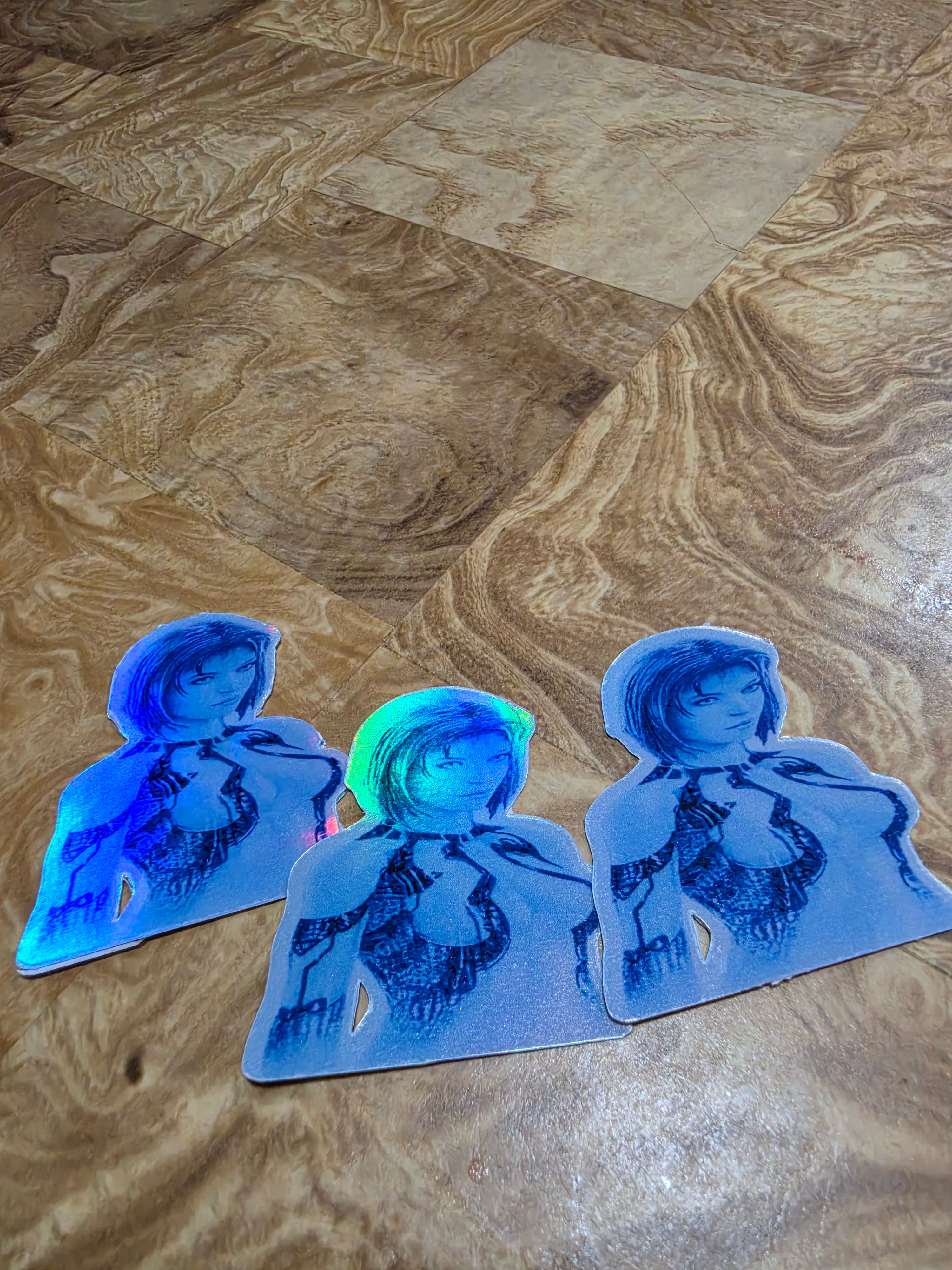 Holographic Halo inspired ai stickers