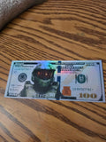 Holographic Halo Inspired 100 dollar bill stickers
