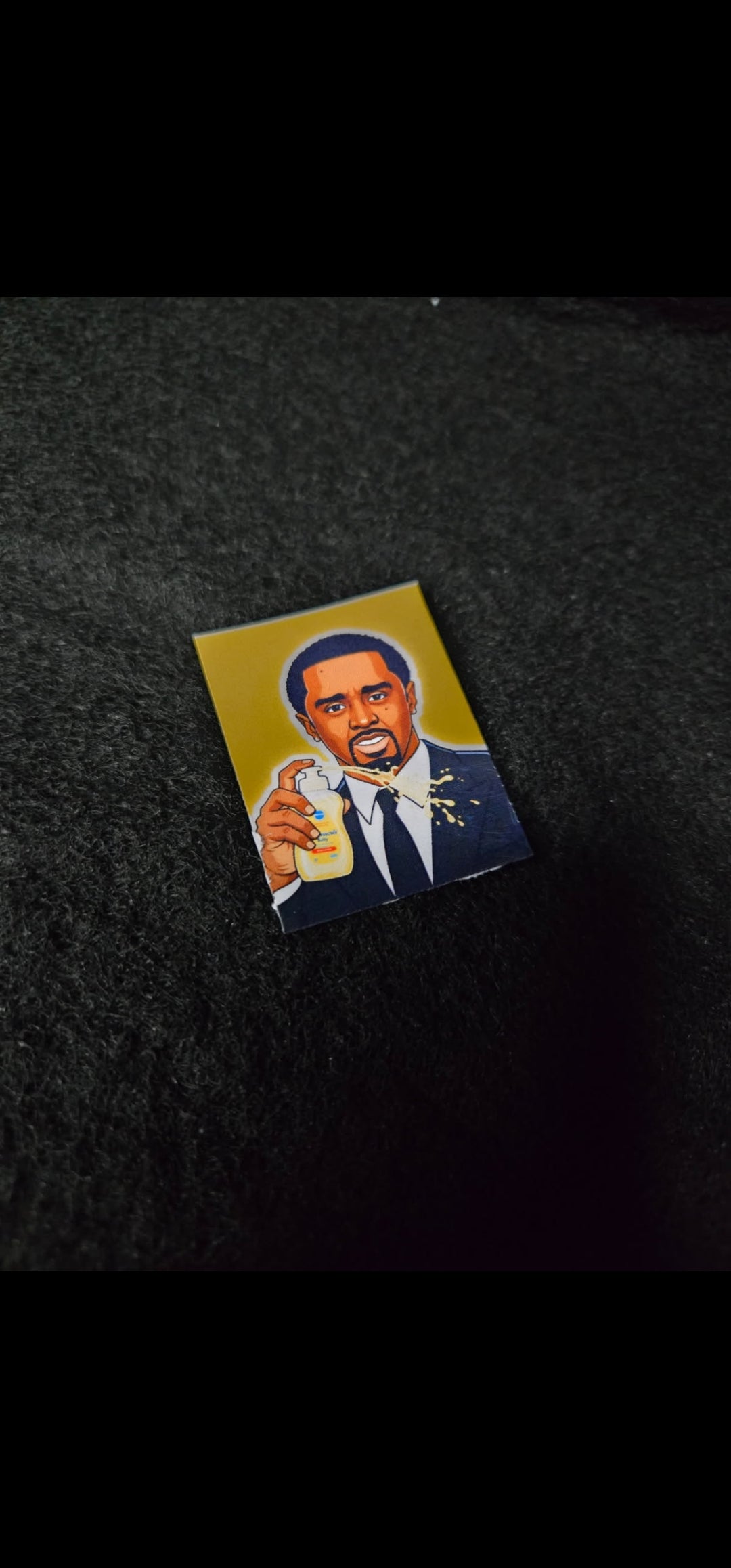 Diddy inspired baby oil sticker