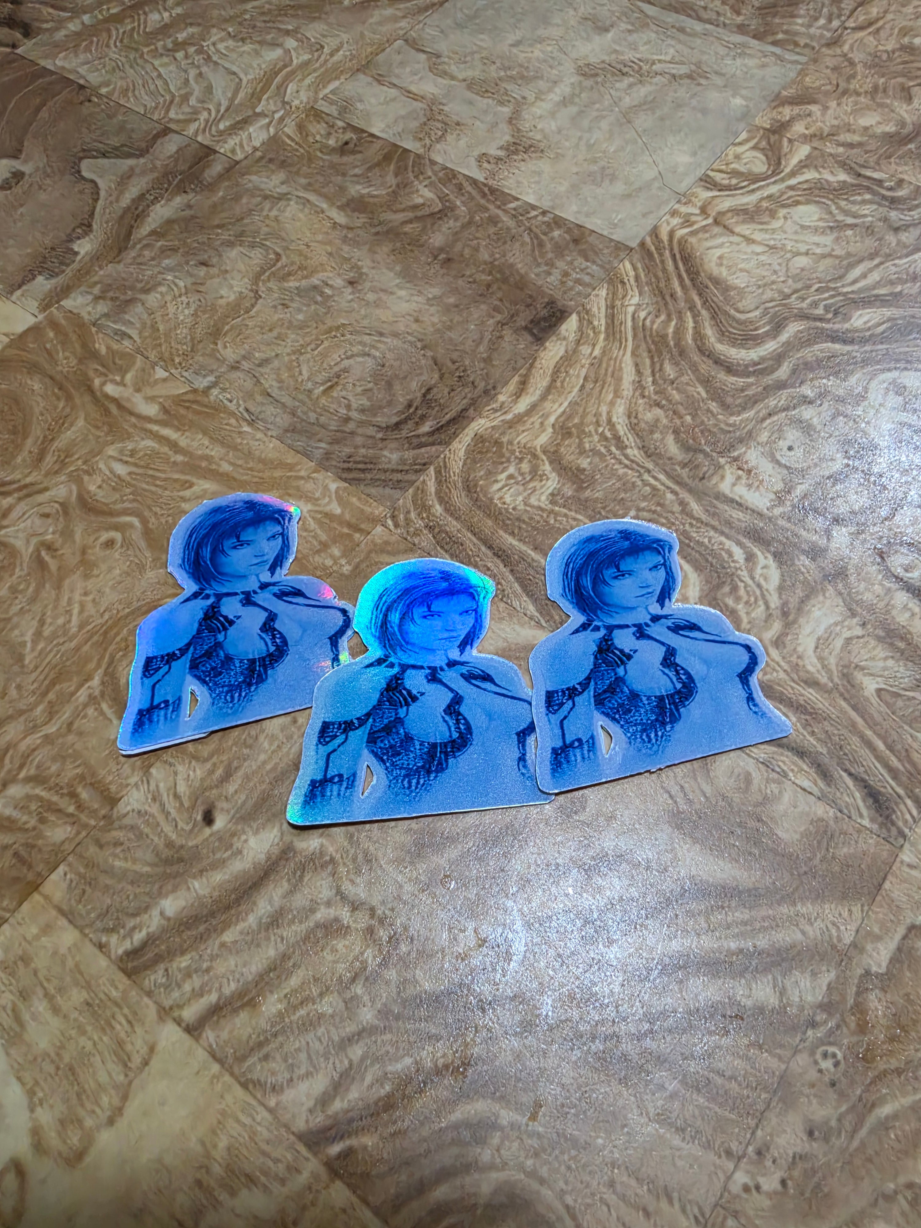 Holographic Halo inspired ai stickers