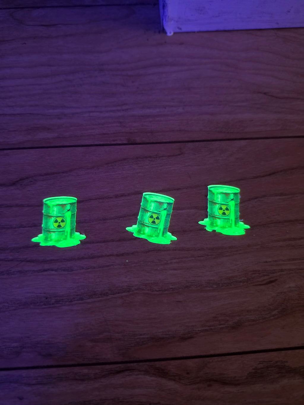 Glow in the Dark Holographic hazardous waste barrel stickers