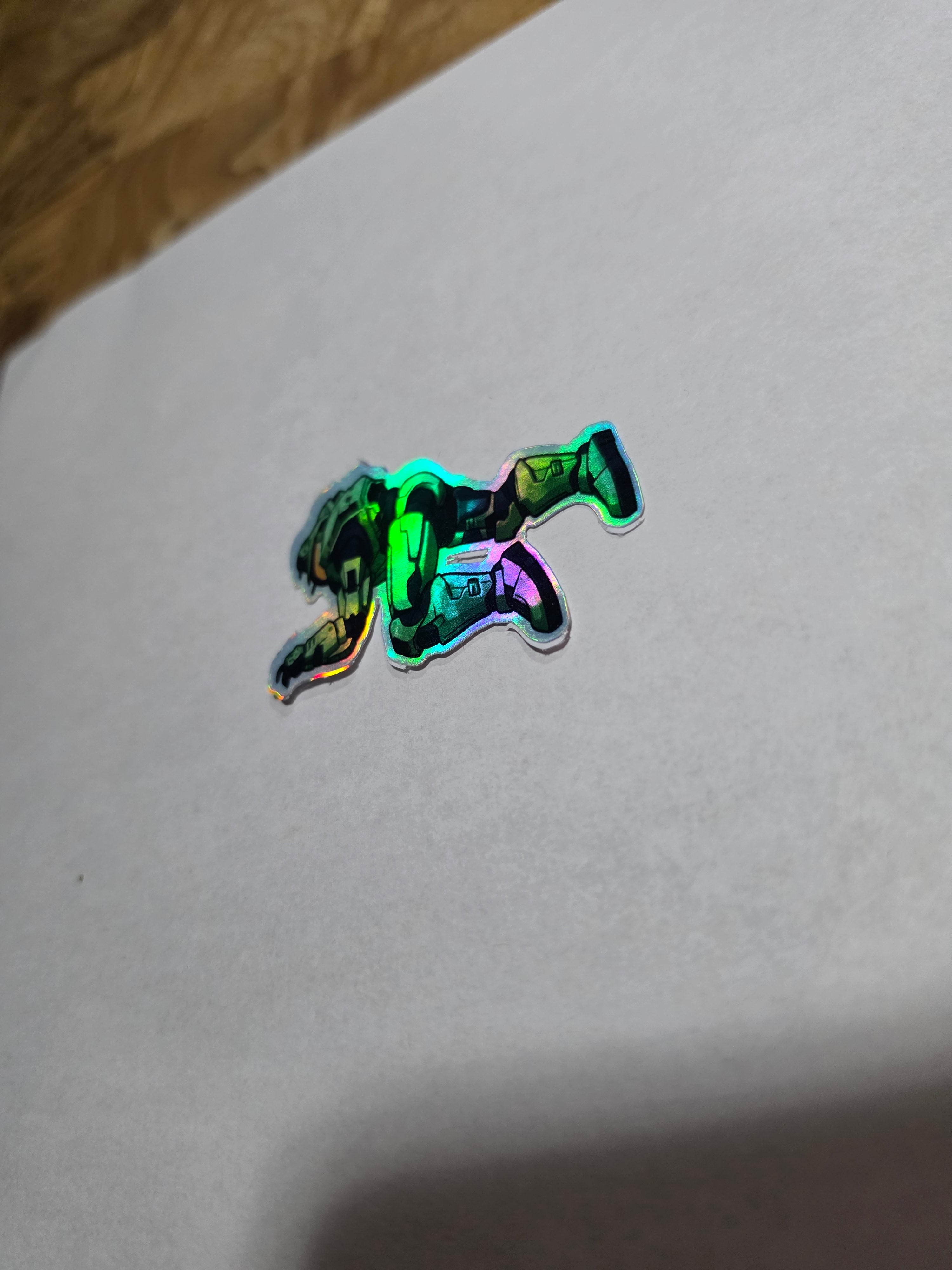 Halo inspired dead chief holo sticker