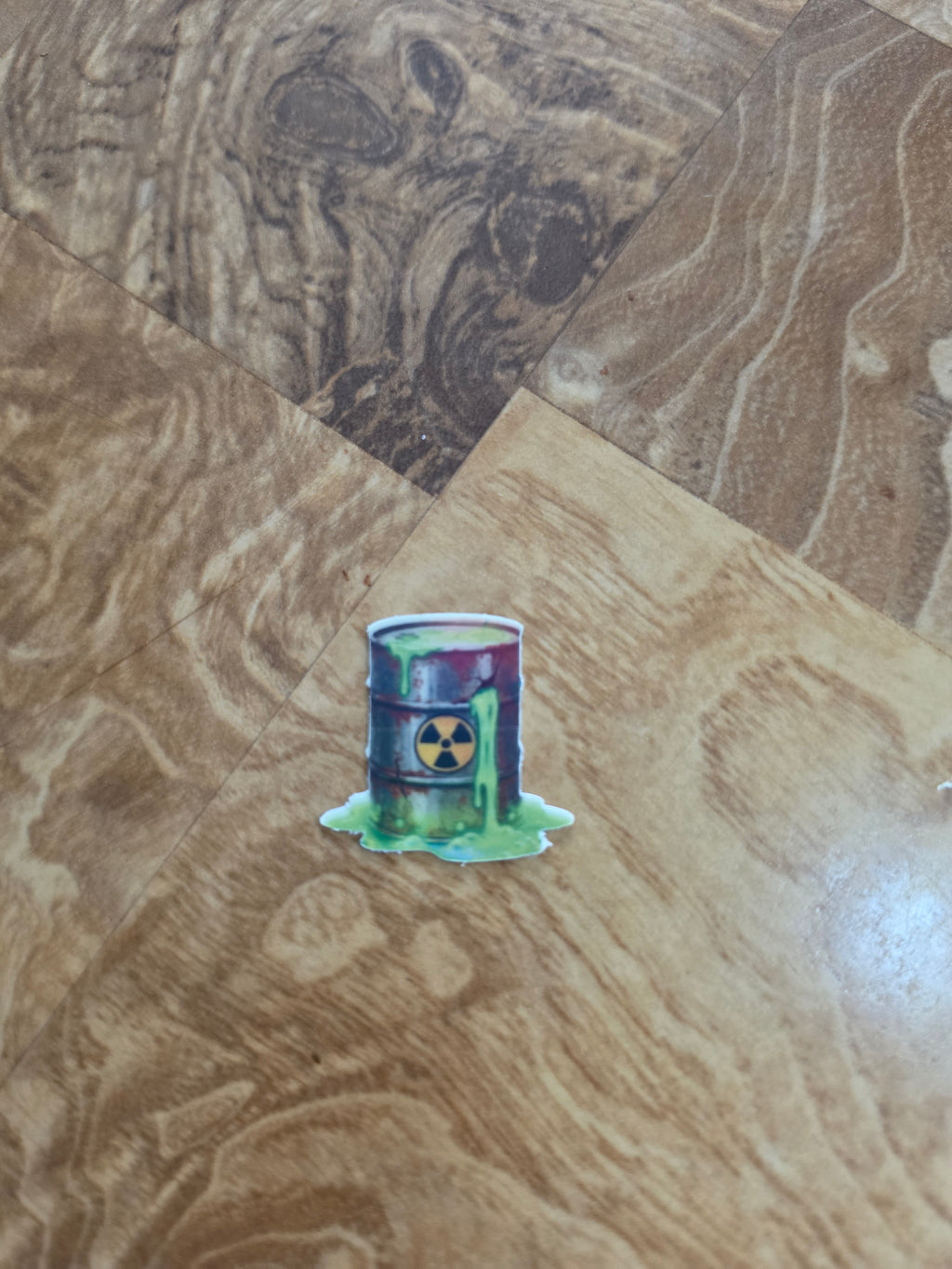 Glow in the Dark Holographic hazardous waste barrel stickers