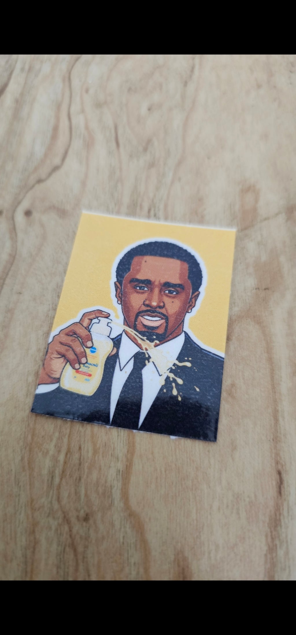 Diddy inspired baby oil sticker