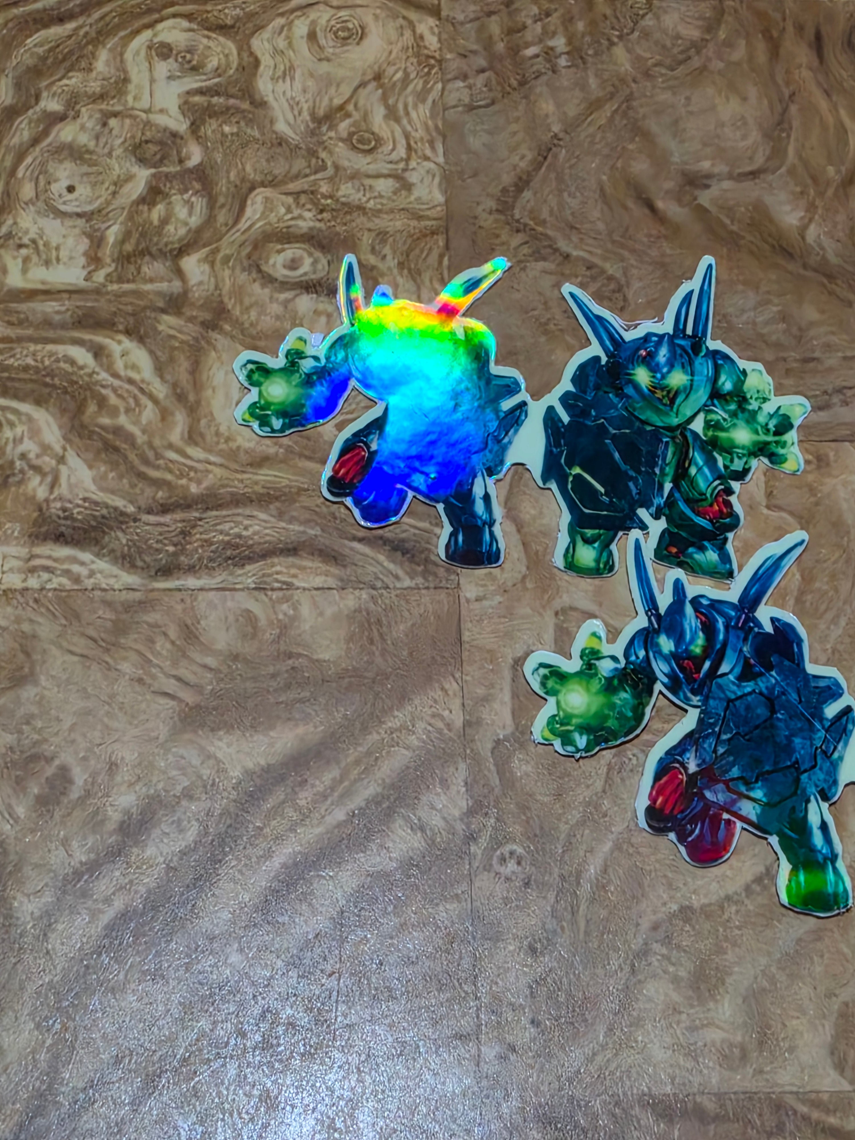 Glow in the Dark Holographic Halo hunter inspired stickers