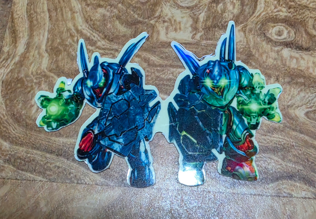Glow in the Dark Holographic Halo hunter inspired stickers